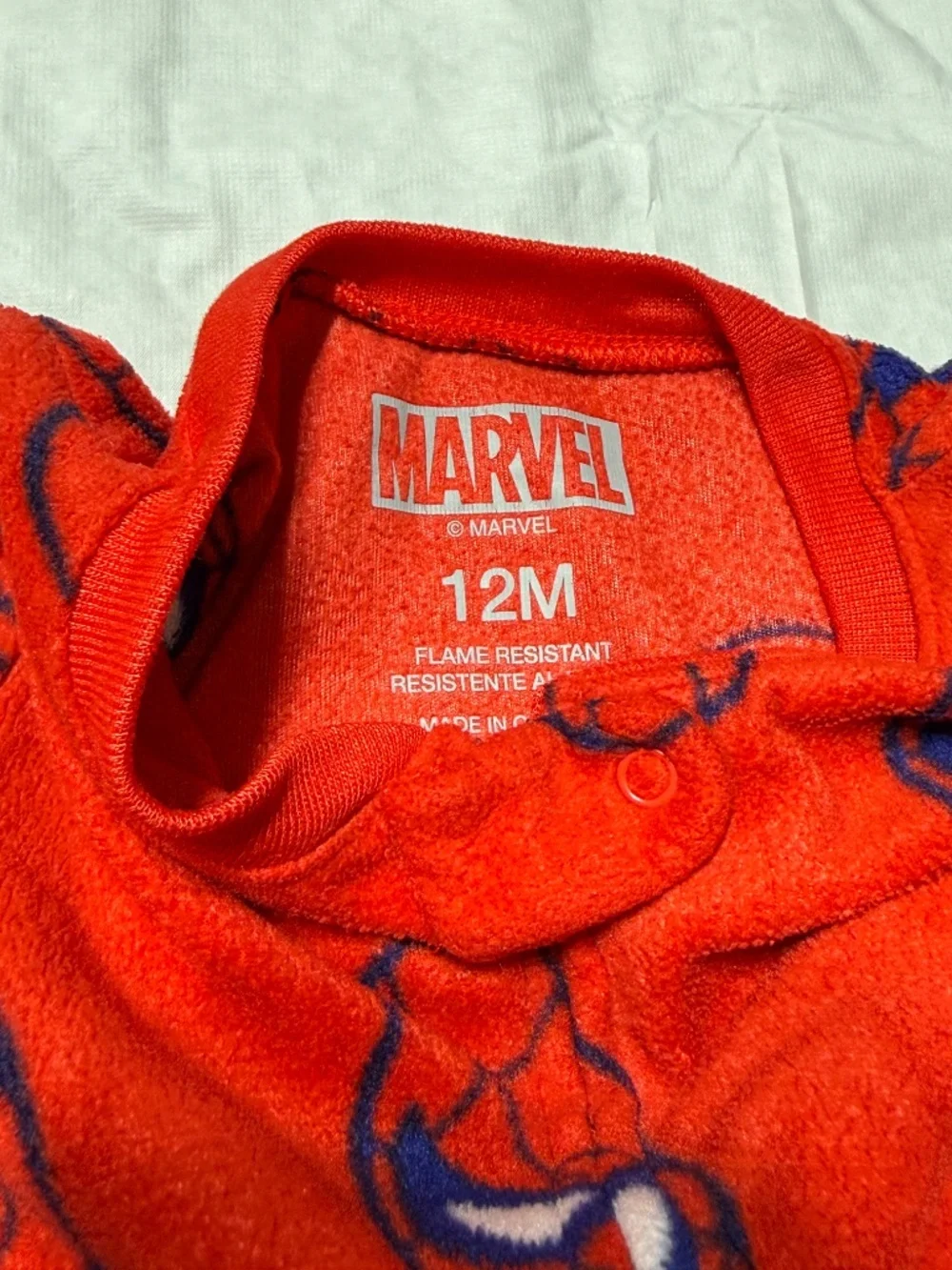Marvel Spider Man Baby Boy Girl Footie Pajamas Size 12 Months